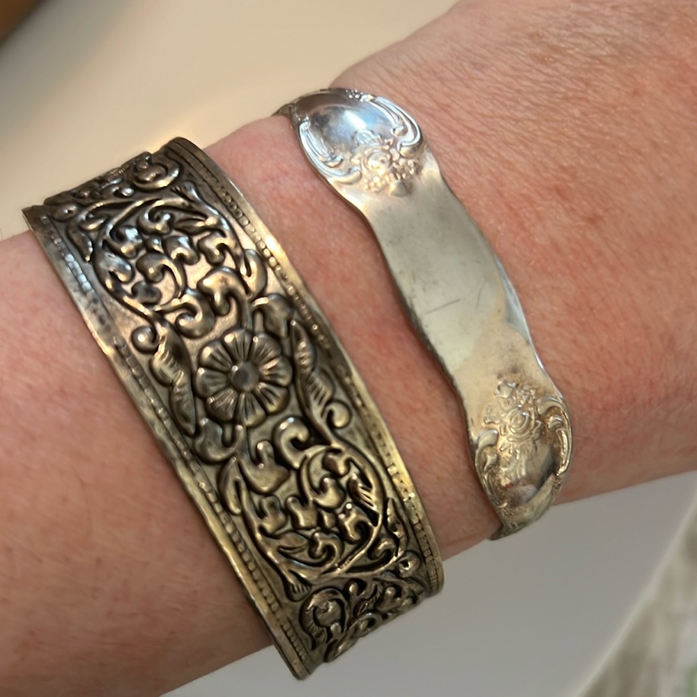 Set of Vintage Silver Bracelet Cuffs.